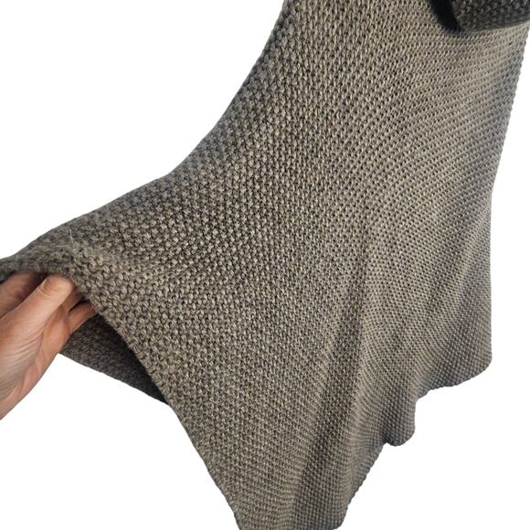 Coco Gio Womens Wool Turtleneck Sweater Poncho OS Chunky Neutral Hygge Rustic - Picture 4 of 8